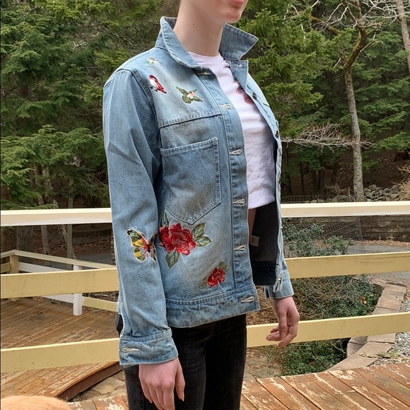 📌 NWT Denim Co Embroidered TIGER Jean Jacket - Picture 3 of 7